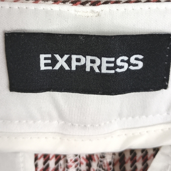EXPRESS Columnist Ankle Mid Rise Houndstooth Print Pant 🤎 Size 0 - Picture 4 of 6